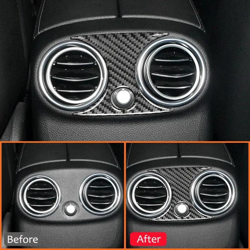 Kolfiber Bil Bakre Luftutblås Ventilationspanel Dekorationsram Dekal För Mercedes Benz 2016- C-klass GLC W205