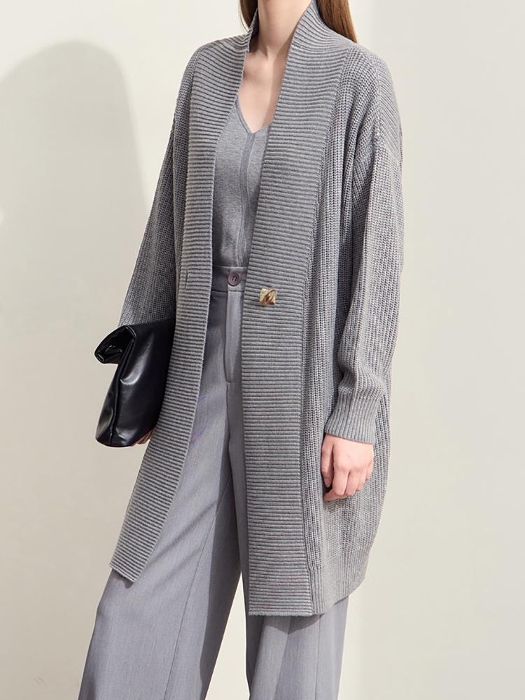 Women Cardigan Autumn New Casual V-neck Button Solid Coat with Belt Fashion Loose Long Sleeve Female Top Winter