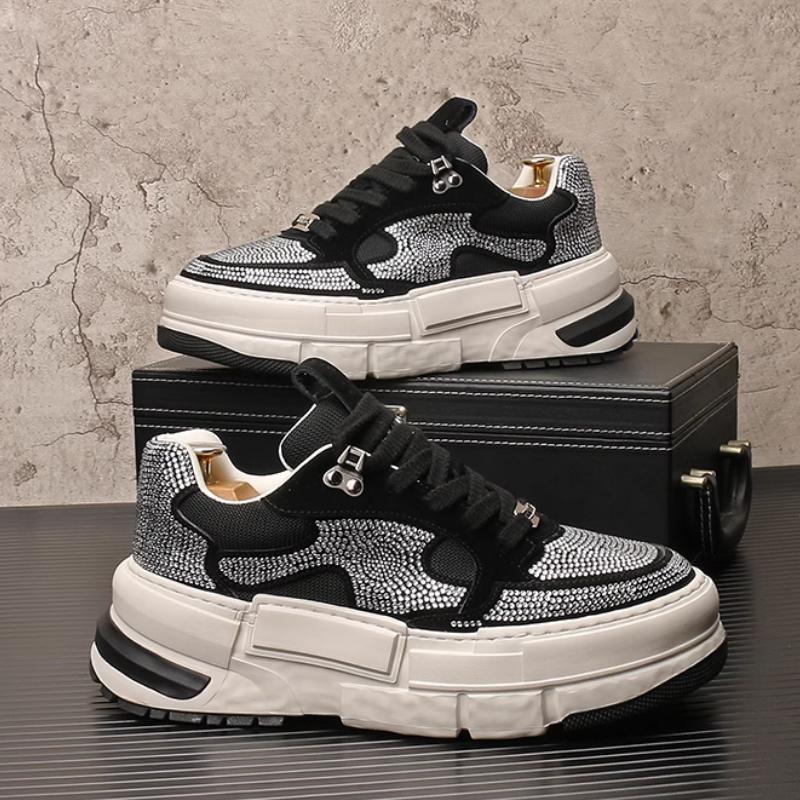 Summer new diamond-encrusted sneakers, niche thick-soled height-increasing shoes, fashionable and trendy casual shoes