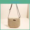 Modische neue Stroh gewebte Tasche mit Einzel-Schultergurt und Reißverschluss Perfekt für den Strandurlaub Erhältlich in Khaki und Beige Farben