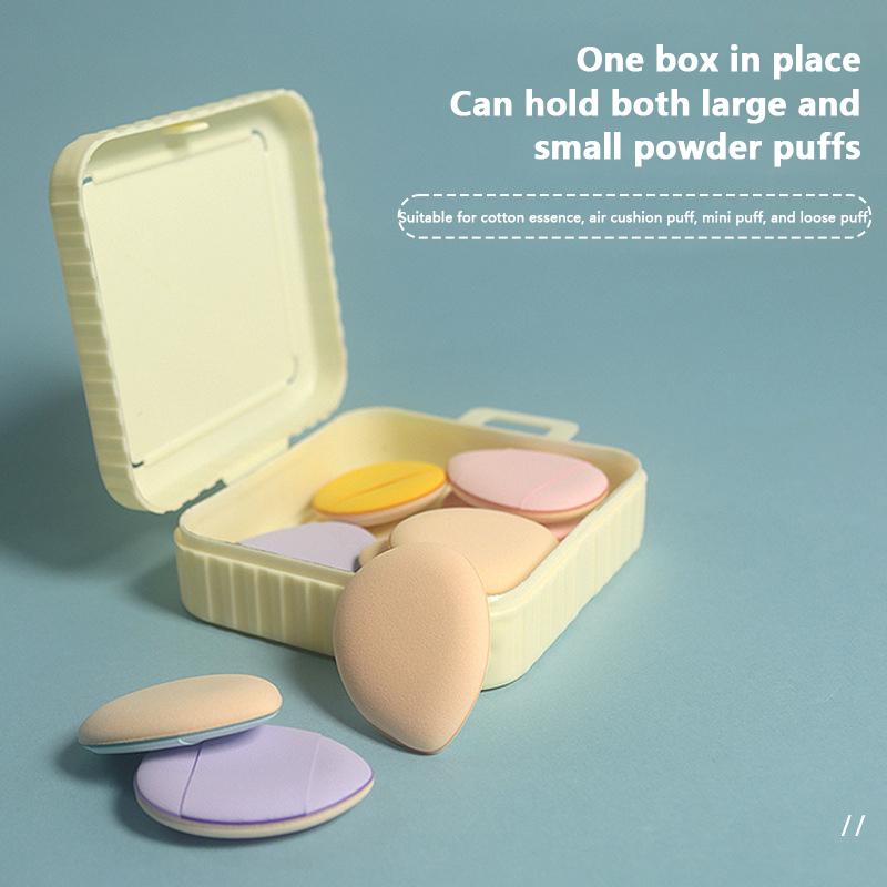 Makeup Sponge Holder Air Cushion Container Beauty Storage Case Travel Protable Cosmetic Puff Holder Square Box Empty Eco-Friendl