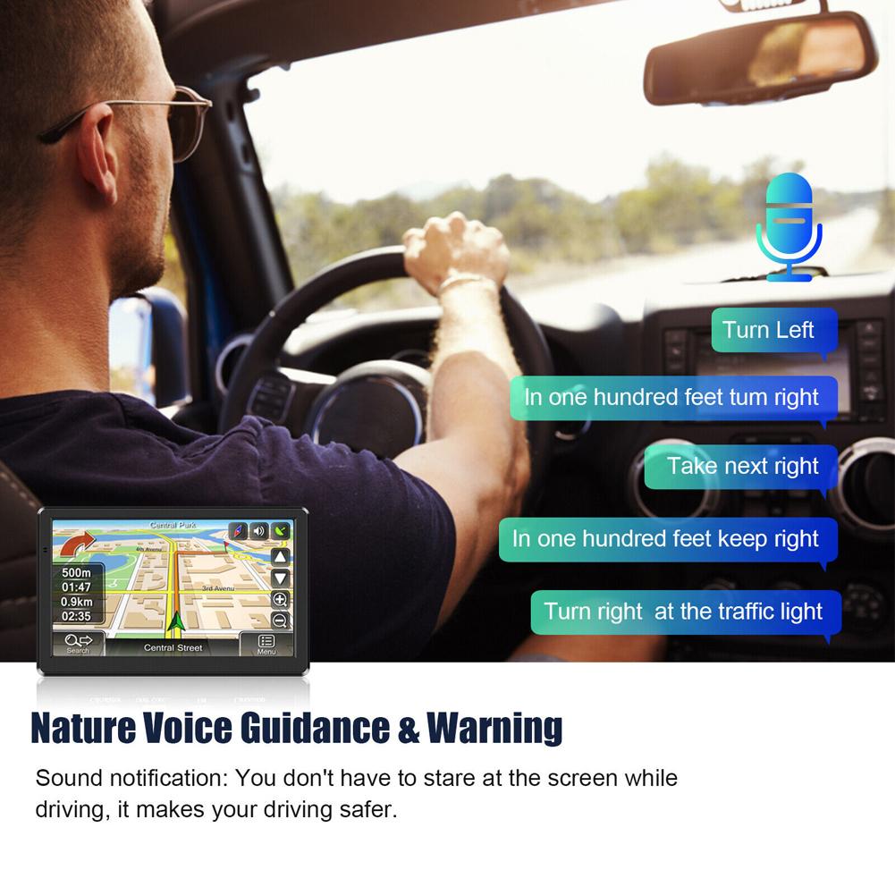7 Inch HD Car GPS Navigation FM Transmitter Car GPS Navigator 256MB+8G Sat Nav Australia North America Europe Map Voice Reminder