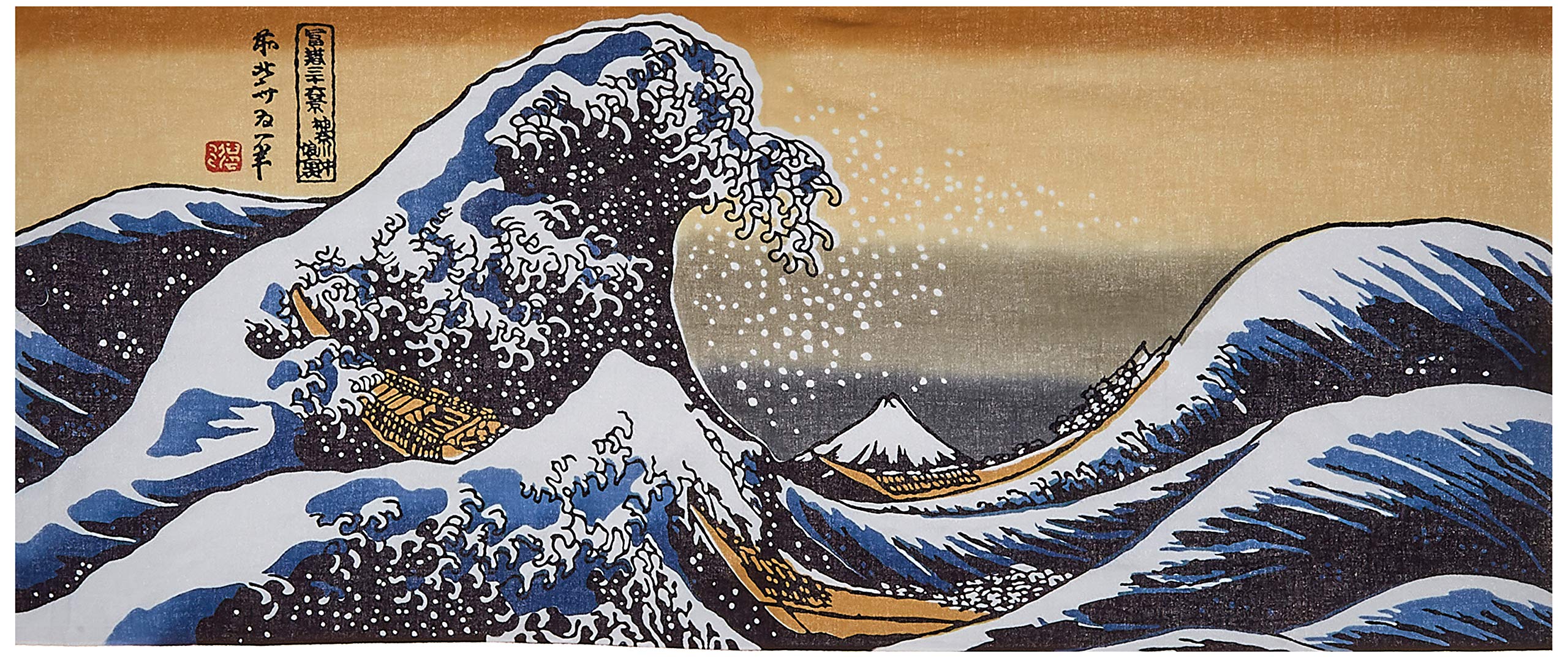 

Марузен (MARUZEN) Тенугуи Марузен, окрашенные в цвет индиго, полотенце для рук, Тридцать шесть видов горы Фудзи, Большая волна у Канагавы, 444