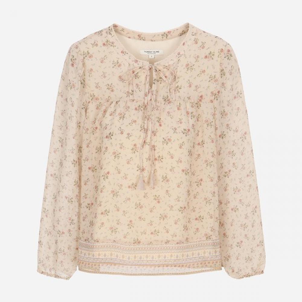 Thursday Island Flower Ethnic Blouse White T266mbl137w