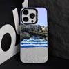 Custodia per Telefono con Mappa Bandiera Greca Grecia Per iPhone 11,12,13,14,15,16,17,Pro,Max,Plus,E,Air,Mini IMD Nero Opaco