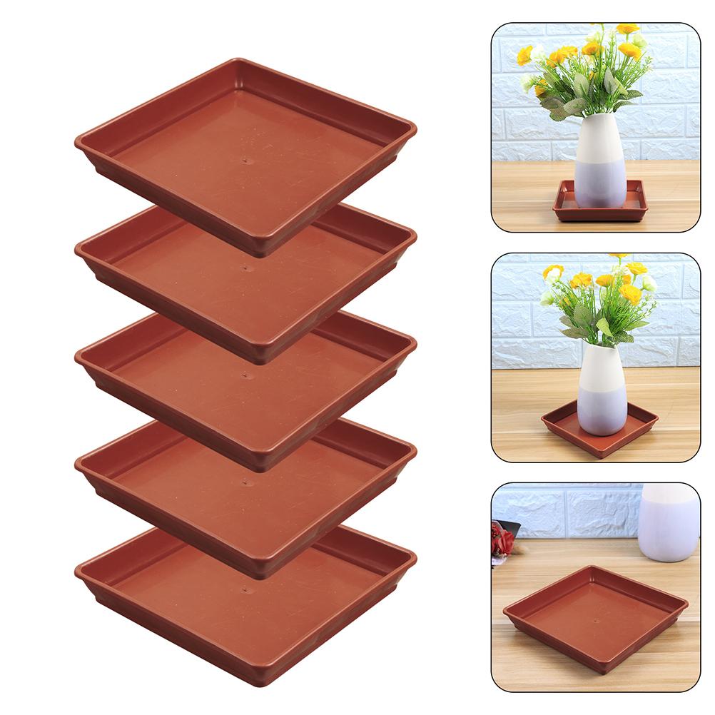 10 Pcs Square Plastic Plant Saucer Durable Planter Tray Flower Pot Drainage Tray Water Catcher Plate Plants Trays Garden Water