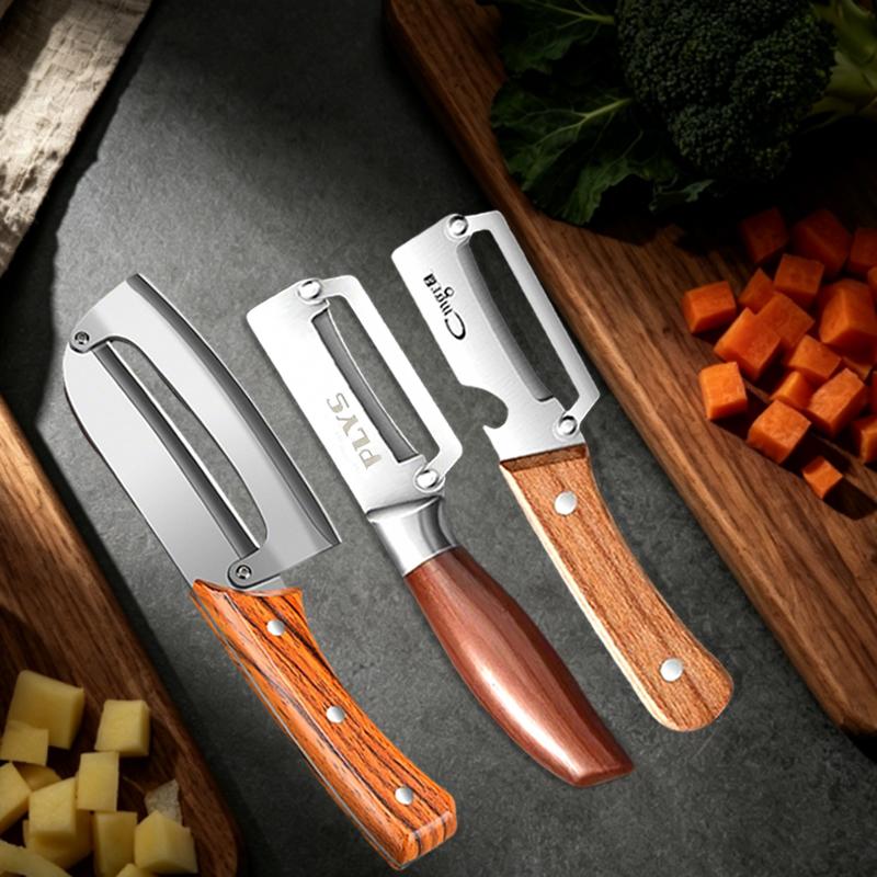 New peeler Kitchen Peeler Large Stainless Steel Sugarcane Knife Multifunctional Fruit Vegetable Peeler 2 in 1 Bottle Opener Peeler Tools