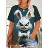 T-shirt Estiva alla Moda Stampata in 3D da Donna Traspirante Casual
