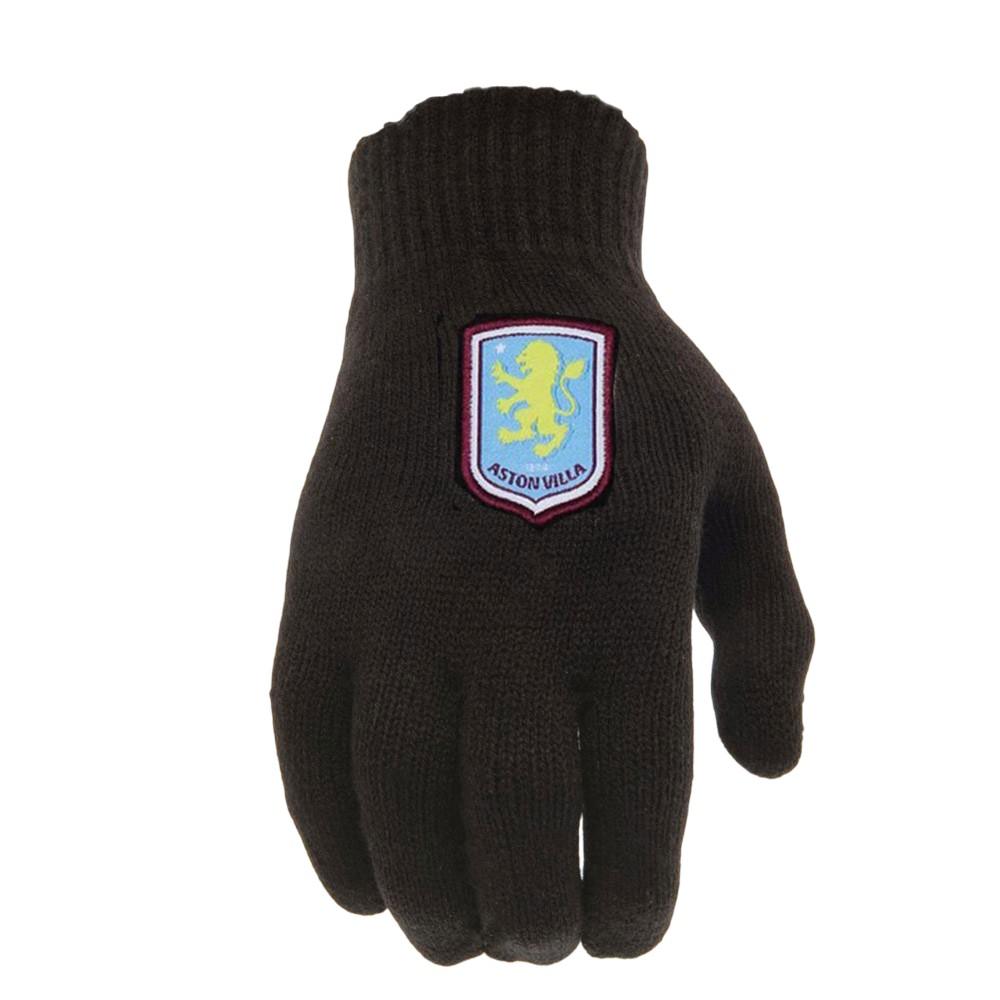 Aston Villa FC Childrens/Kids Knitted Gloves