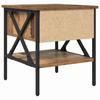 Nightstand Made of Reclaimed Wood 40 x 42 x 45 cm Plywood and Metal