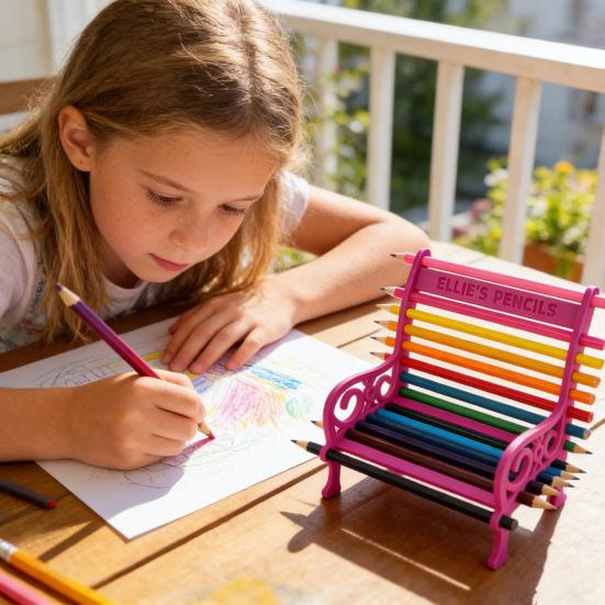 Pencil Storage Rack Multi-Layer Desk Organizer Durable Plastic Stationery Holder for Colored Pencils Crayons Markers Paintbrushes Large Capacity