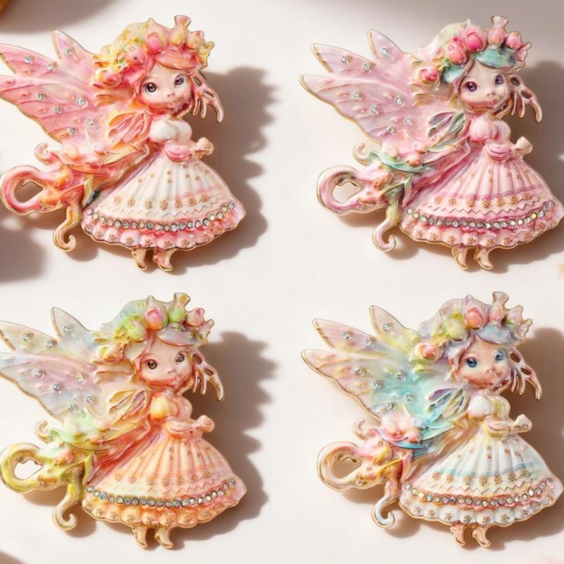 Flower Elf Brooch Zinc Alloy Lightweight Lapel Pin For Comfortable Wear Ideal Parties Weddings Daily Fashion Accessory