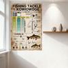 Vintage rybářské potřeby Znalosti Kovová plechová cedule - Uzly Táhlo Háček Závaží Průvodce Retro plakát pro pánský pokoj Bar Domácí dekorace