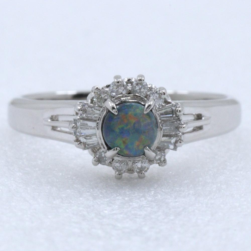 Ring Pt900Platin/Opal/Diamant #6.0(US-Grösse) 4,0g Damen Gebraucht