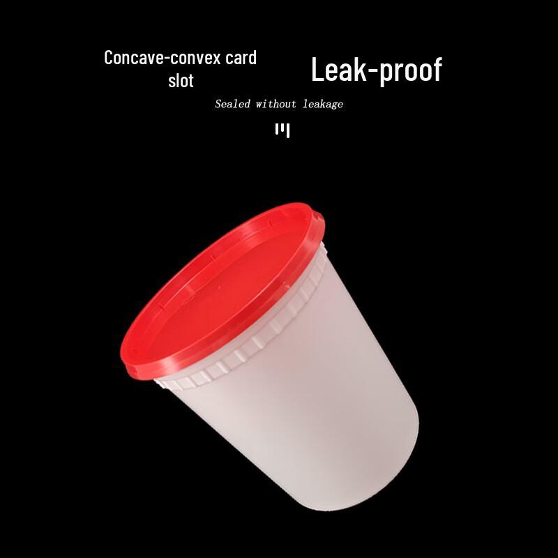 Jinmei Box King 900ml Disposable Microwavable Food Containers, Round, White with Red Lids