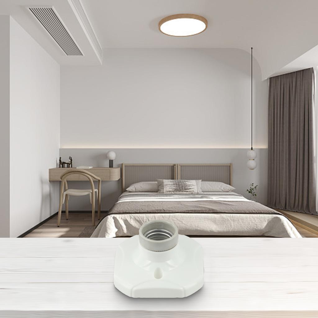 Straight Glazed Ceramic Heat Lamp Holder Light Bulb Socket E27 Porcelain/Fitting