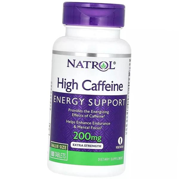 Кофеин в таблетках, High Caffeine Extra Strength 200, Natrol  100таб (11358002)