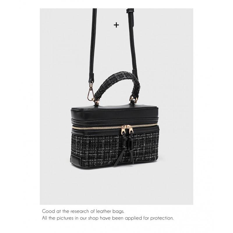 ZR Cross-border New Retro One-shoulder Cross-body Bag Style Woolen Box Portable Cosmetic Square