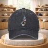 Astronaut Solar System Baseball Cap Washed Denim Adjustable Trucker Hat for Unisex Street Style Outdoor