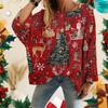 Women's Christmas Print Knitted Sweater Cardigan