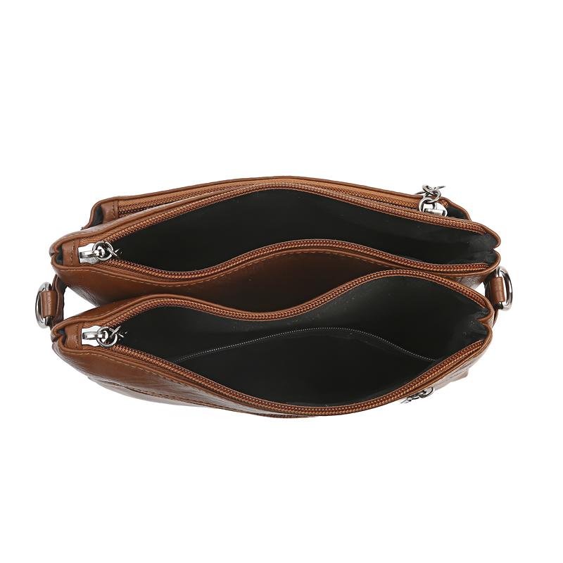 Middle-aged Mother Bag Female PU Messenger Bag Multi-layer Shoulder Bag