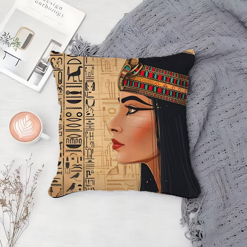 

Retro Culture Ancient Egyptian Art Pillow Case Printing Pillowcase Living Room Sofa Cushion Cover Bedroom Room Decor 12x12Inch