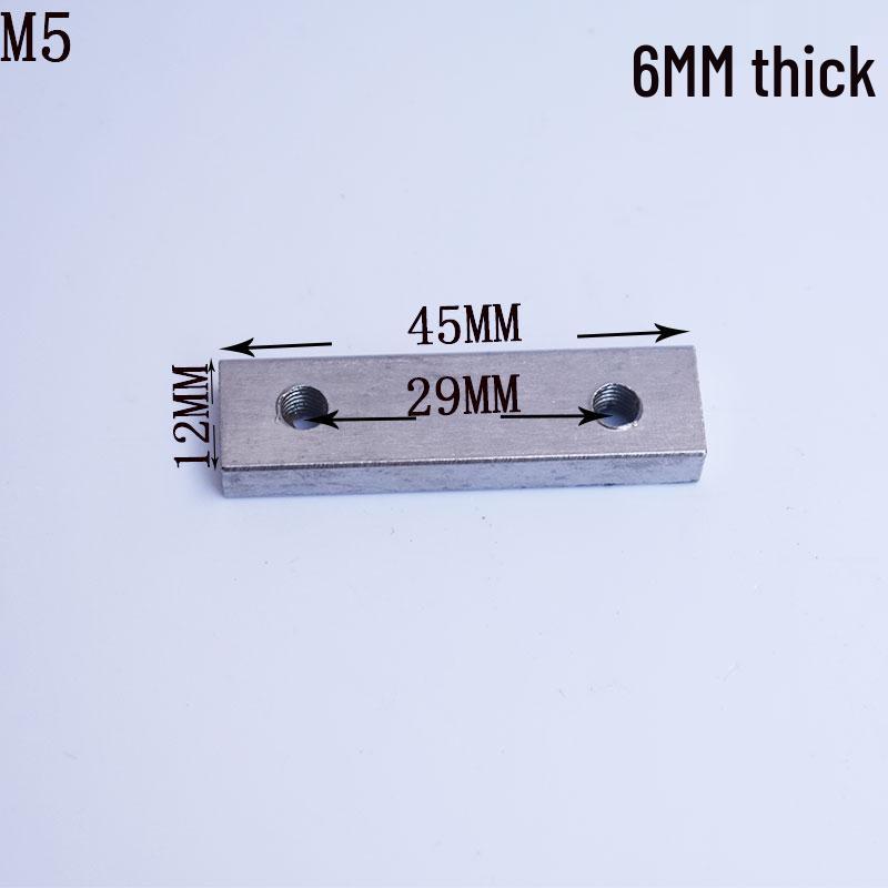 304 Stainless Steel Multi-hole Rectangular Nut for Aluminum Profiles, Square Double Hole, Available In Sizes M4, M5, M6