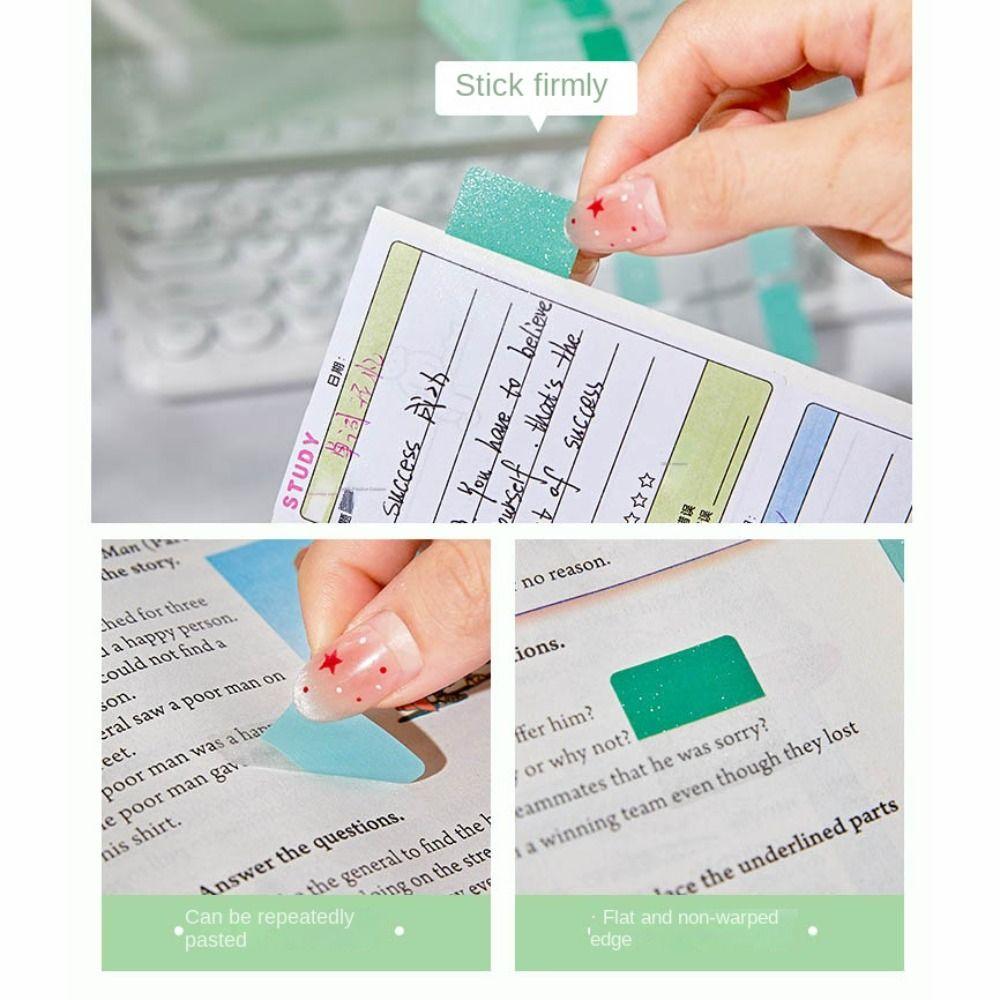 Aesthetic Stationery Pearlescent Sticky Tabs Transparent Pearl Memo Pad Sticky Notes  School Office