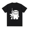Funny Domo Kun AK47 Retro Graphic T Shirt Men's O-Neck High Quality Fashion T-Shirt Man 100% Cotton Oversized Tshirts Streetwear