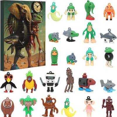 24pcs Set 3D Tung Tung Tung Sahur Toy Figures Advent Calendar Tralalero Tralala Action Holiday Collectibles