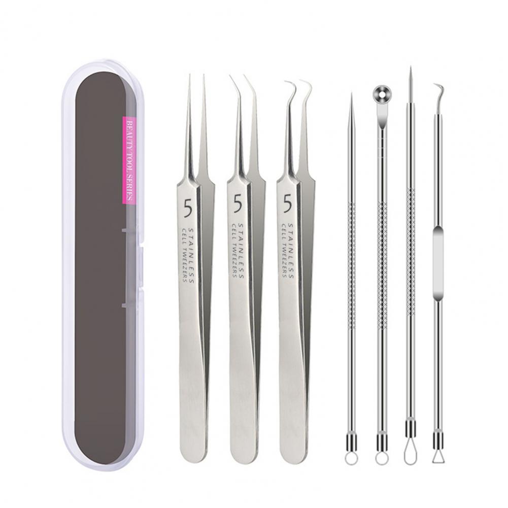 Blackhead Remover Kit Stainless Steel Acne Needle Tweezers Set for Facial Cleansing Tools Professional Pimple Popping Tools