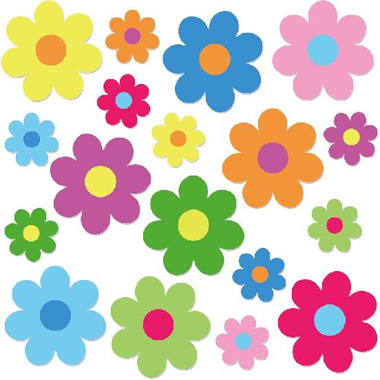 Whaline 54Pcs Flower Cut-Outs Back to School Colorful Floral Bulletin Board Decorations 5.9in and 3.1in Summer Paper Flowers Cutouts Cute Classroom