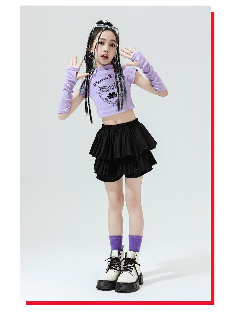 Girls' Jazz Hip Hop Dance Costume Set - Trendy Cheerleading Performance Outfit