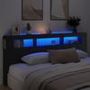 VidaXL LED Headboard, Panel with Storage, Bed Accessory, Bedroom Bed Frame Headboard, Black 220x18.5x103.5 Cm 837373