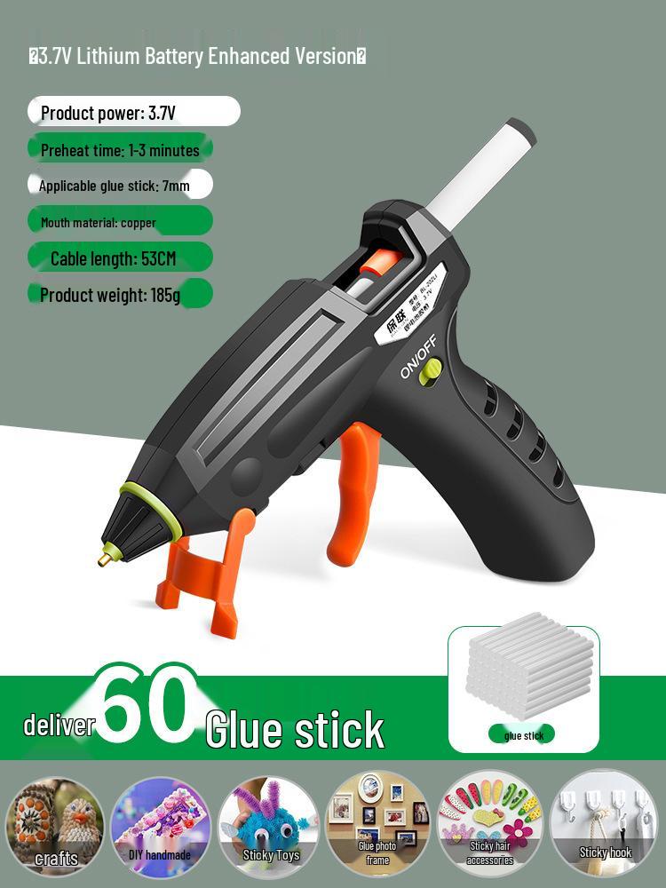 Compact High Viscosity Hot Melt Glue Gun with 7-11mm Glue Sticks