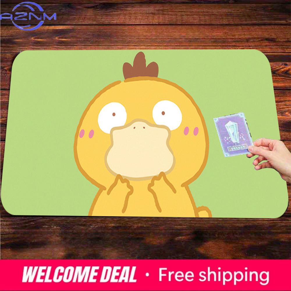 Cute Surprised Psyduck Pokmon Card Game Play Mat NonSlip Desk Pad 30x80x0.2cm