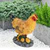 Henne Garten Statue mit kleinen Küken Henne Fee Garten Zubehör Harz Küken Henne Figur für Landsc