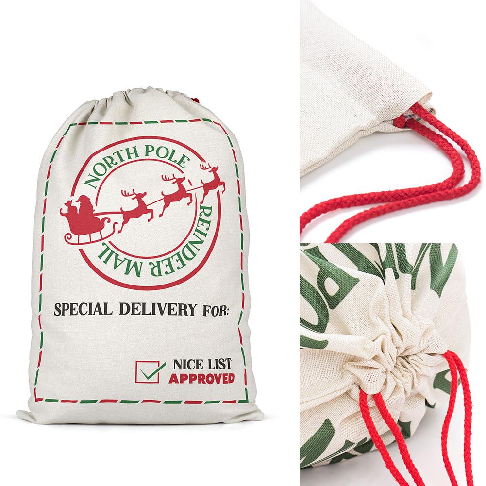 Shopping Bag Sack Drawstring Santa Claus Storage Candy Bag Large B0901006 CLE