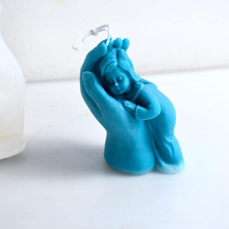 Sleeping Baby Silicone Mold Candle Mold Non-stick Easy to De-mold for Making Plaster Candle Cake Fondant Decorations