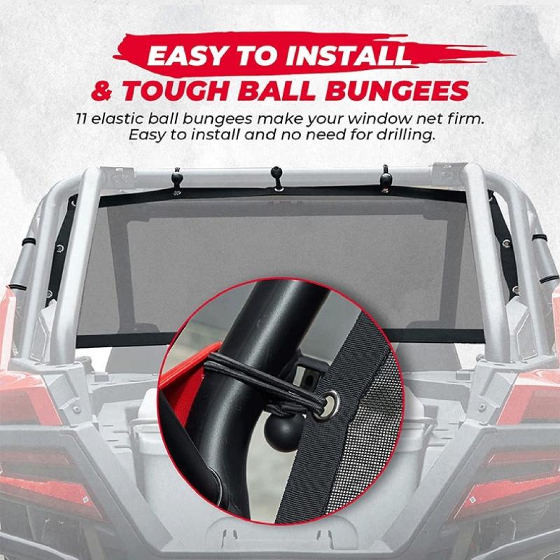 UTV Window Net Rear Window Mesh Net for PRO XP 4 Ventilated Windshield Shade Easy Installation Soft Mesh Net