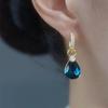2025 Trendy Blue Water Drop Crystal Ear Cuffs: Stylish Summer Earrings