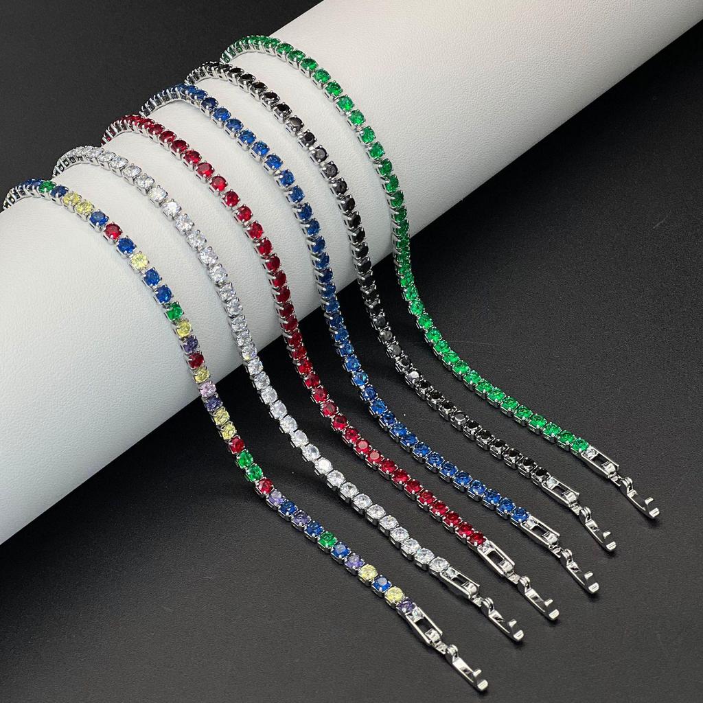 Mehrfarbiges 3N Zirkon Tennisarmband - Luxuriöser Europäischer & Amerikanischer Hip-Hop Stil