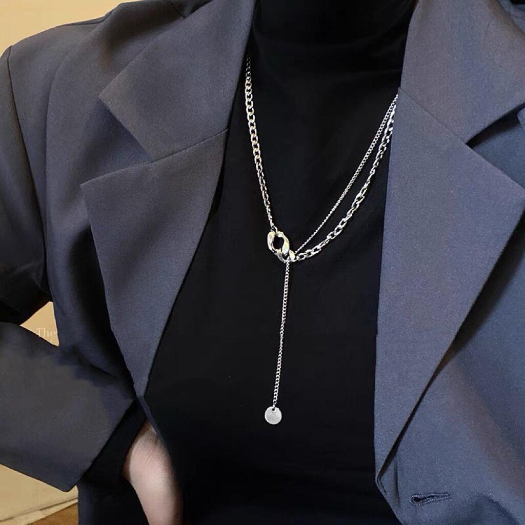 Titanium Steel Non-Fading Chain Sweater Necklace Women'S Autumn And Winter Hip-Hop Cold Accessories Design Sense Niche Sweater Chain