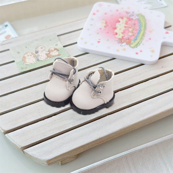 Doll Shoes Accessories Mini Martin Boots for 15cm Doll Faux Leather Shoes