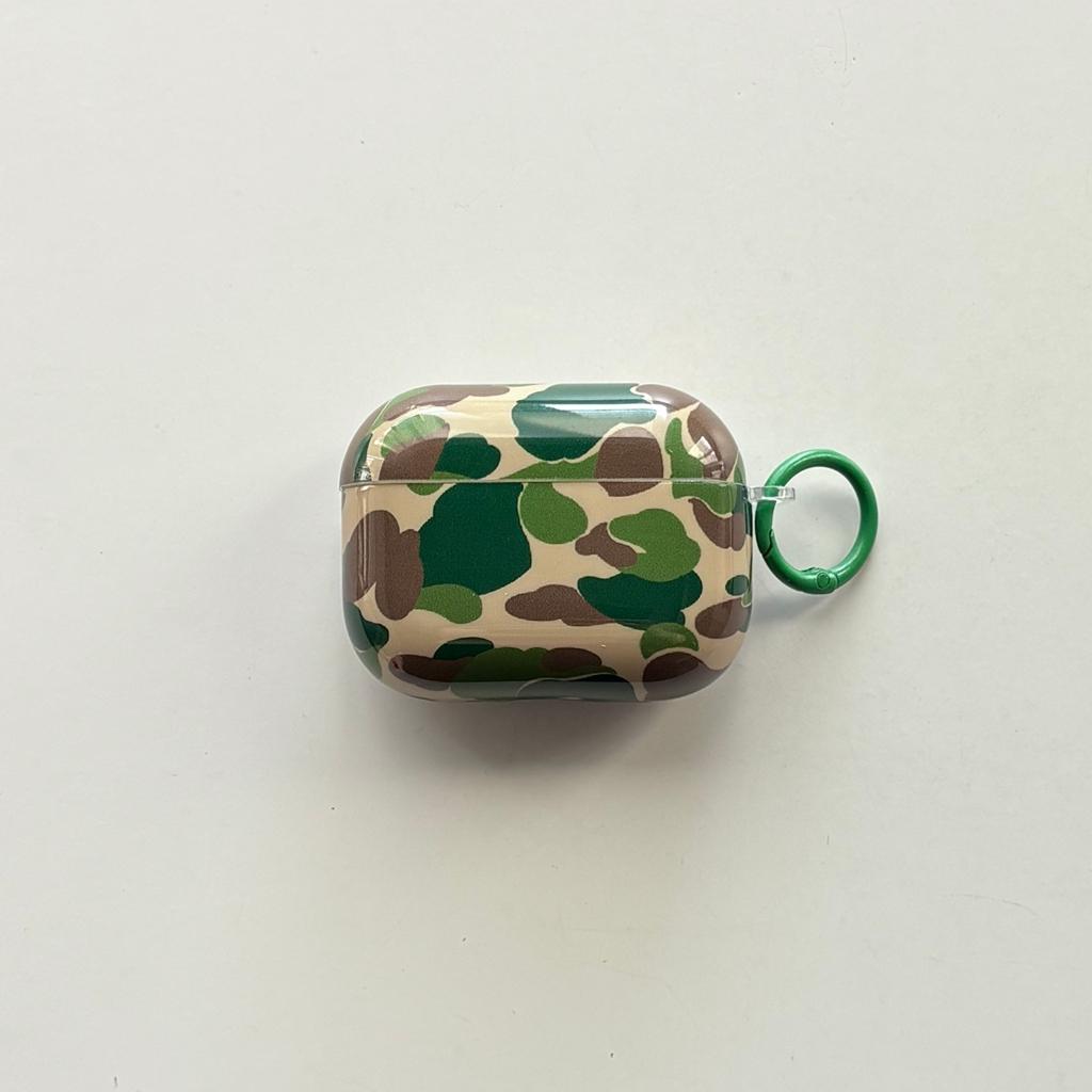 Fashion Creative Personality Colorful Camouflage Pattern Series With Hook Earphone Cover Case for AirPods 1 or 2 3 4 Pro 2 Pro 3