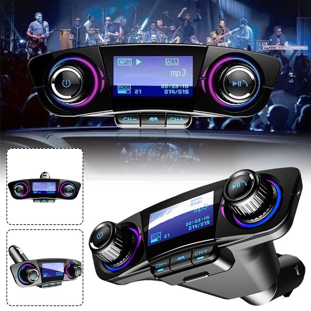 Car Bluetooth Charger FM Transmitter Mp3 Player Auto Wireless Handsfree Dual USB Charger LED Screen Bluetooth 5.0 Car 2027