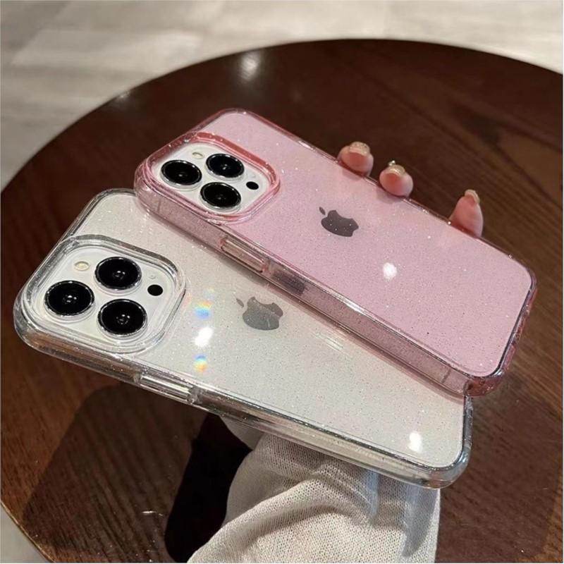 Luxury Bling Glitter Clear Case For iPhone 17 Air 16 15 14 13 12 Mini 11 Pro Max Plus Shockproof Transparent Soft TPU Cover