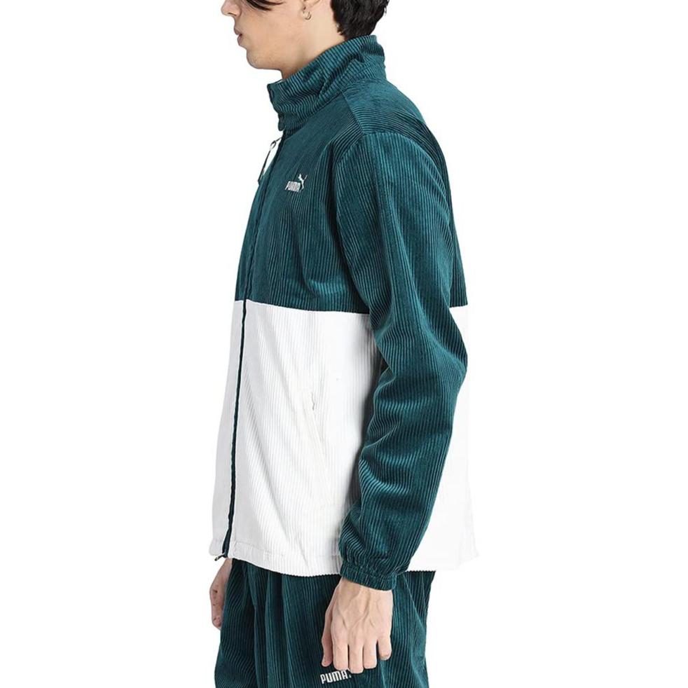 Puma Embroidered Logo Zip-Up Stand Collar Jacket Men Jackets Green 532436-40