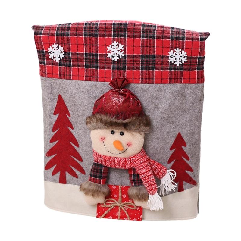 

Christmas Chair Cover Cartoon Ceremony Reusable Chair Sleeve Ornament Decoration
