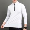 Men's Sports Shirts Stand Collar Half Zip Sweatshirt Solid Color Slim Fit Long